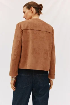 Cortefiel Cazadora efecto piel Beige Sale