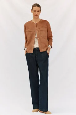 Cortefiel Cazadora efecto piel Beige Sale