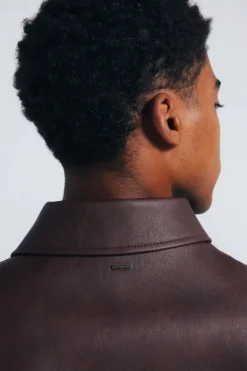 Springfield Cazadora efecto piel marr&oacute;n Sale