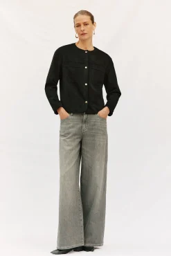 Cortefiel Cazadora efecto piel Negro New