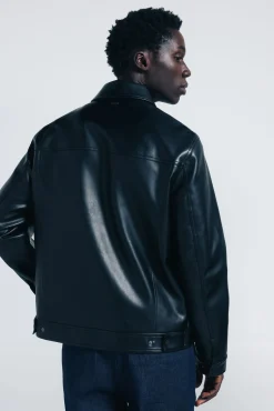 Springfield Cazadora efecto piel negro Online