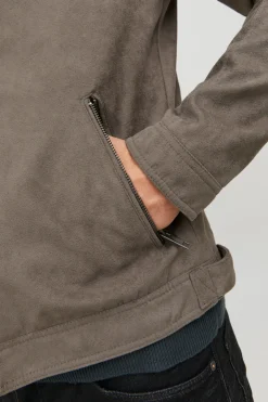 Jack & Jones Cazadora efecto piel gris New