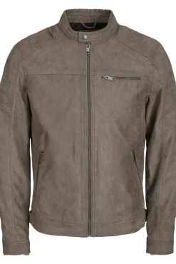 Jack & Jones Cazadora efecto piel gris New