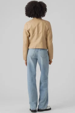 Vero Moda Cazadora efecto piel cuello Perkins Beige