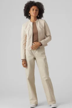 Vero Moda Cazadora efecto piel cuello Perkins Blanco Hot