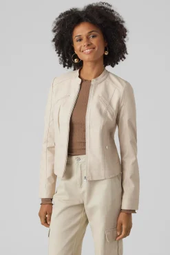 Vero Moda Cazadora efecto piel cuello Perkins Blanco Hot