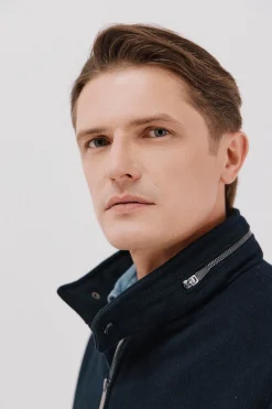 Cortefiel Cazadora lana Azul marino New