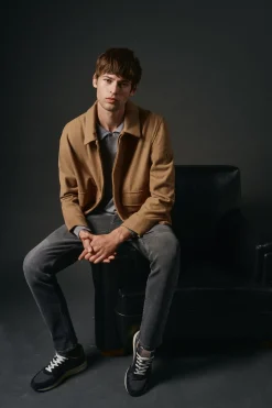 OOTO Cazadora mezcla lana Marr&oacute;n Outlet