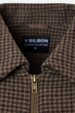 Silbon Cazadora pata de gallo Marr&oacute;n Outlet