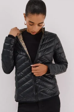 Cortefiel Cazadora reversible plumas Negro Clearance