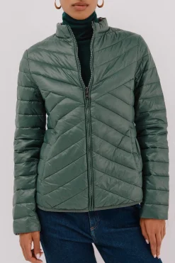 Cortefiel Cazadora reversible plumas Verde Online