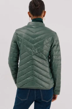 Cortefiel Cazadora reversible plumas Verde Online