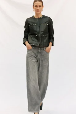 Cortefiel Cazadora tachuelas Negro Outlet