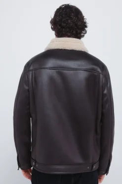 Springfield Cazadora trucker efecto ante doble faz marr&oacute;n Best