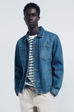 Springfield Cazadora vaquera básica turquesa