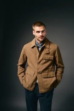 OOTO Cazadora worker cuello pana Marr&oacute;n