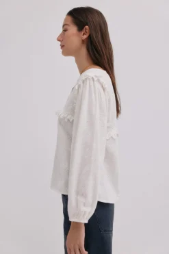 Hoss Intropia Celia. Blusa romántica Marfil Outlet