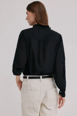 Hoss Intropia Celina. Blusa bordada Negro New