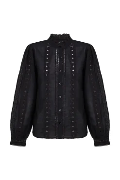 Hoss Intropia Celina. Blusa bordada Negro New