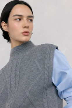 Pedro del Hierro Chaleco abotonadura central y ochos espalda Gris Discount