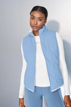 Dash and Stars Chaleco acolchado forrado azul New