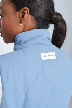 Dash and Stars Chaleco acolchado forrado azul New