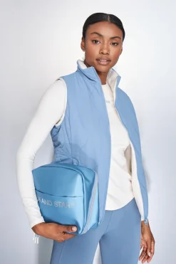 Dash and Stars Chaleco acolchado forrado azul New