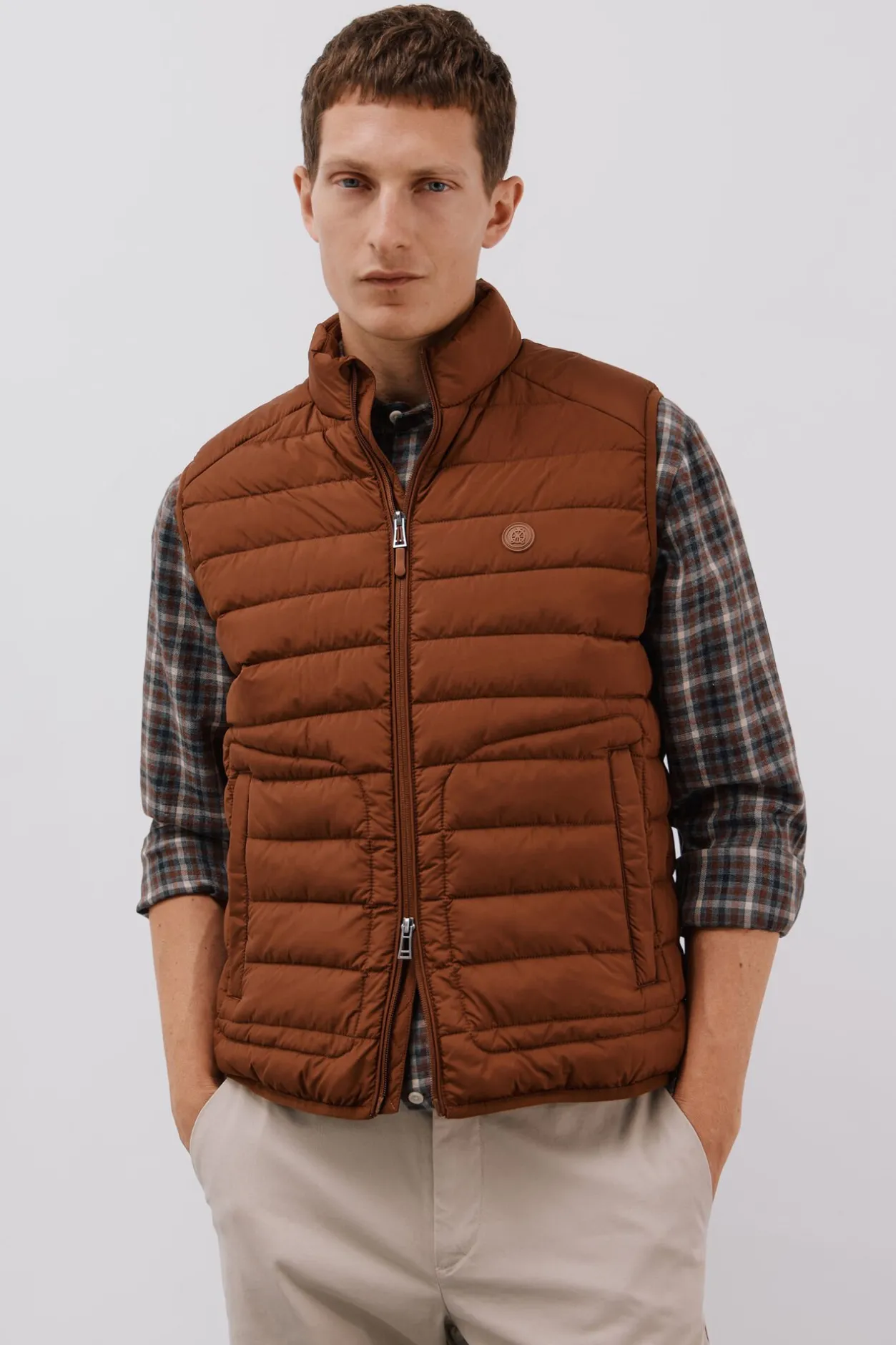 Cortefiel Chaleco acolchado ultralight Marrón Online