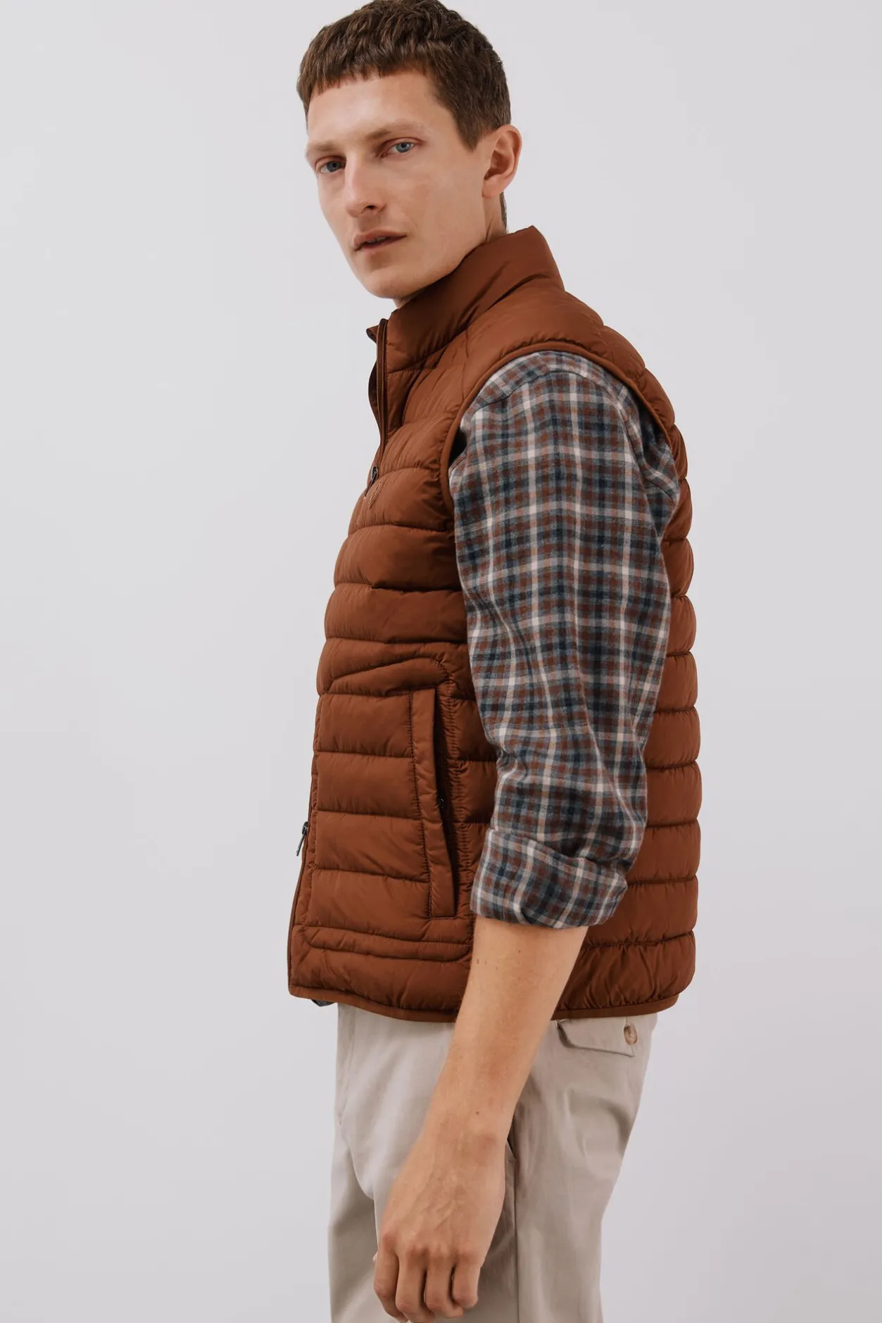 Cortefiel Chaleco acolchado ultralight Marrón Online