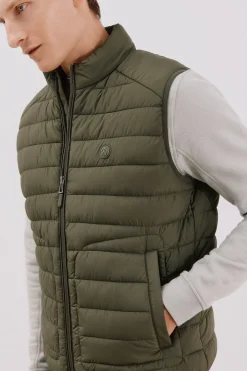 Cortefiel Chaleco acolchado ultralight Kaki New