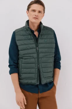 Cortefiel Chaleco acolchado ultralight Verde oscuro Hot