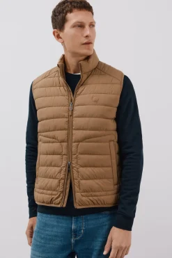 Cortefiel Chaleco acolchado ultralight Beige