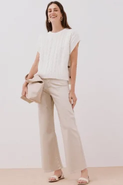 Cortefiel Chaleco botones laterales Marfil Outlet