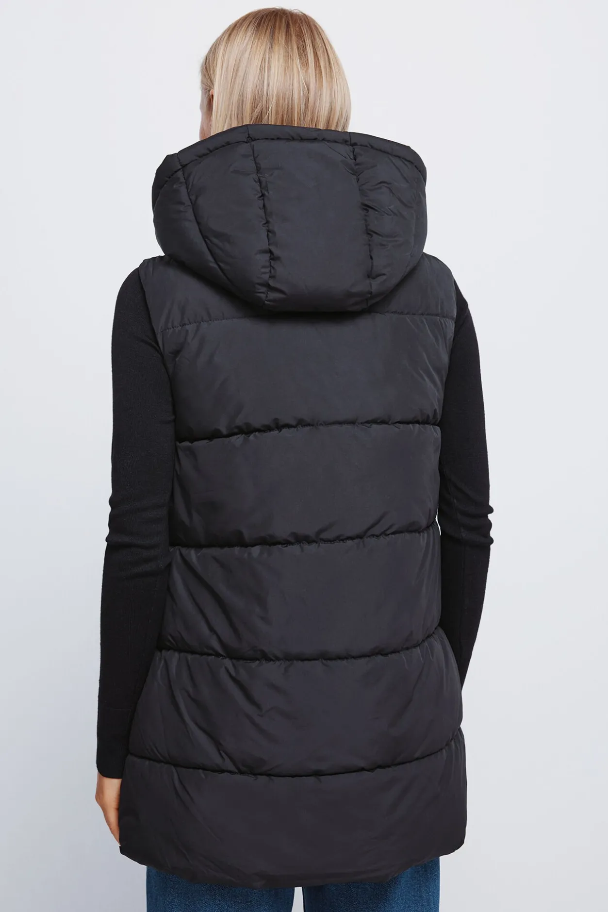 Springfield Chaleco capucha poliéster reciclado negro Hot