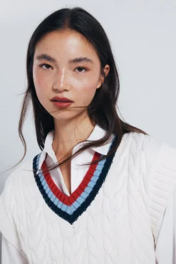 Springfield Chaleco contraste canalé nude Sale