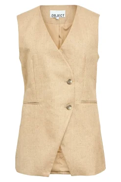 Object Chaleco cruzado tweed Marr&oacute;n Online