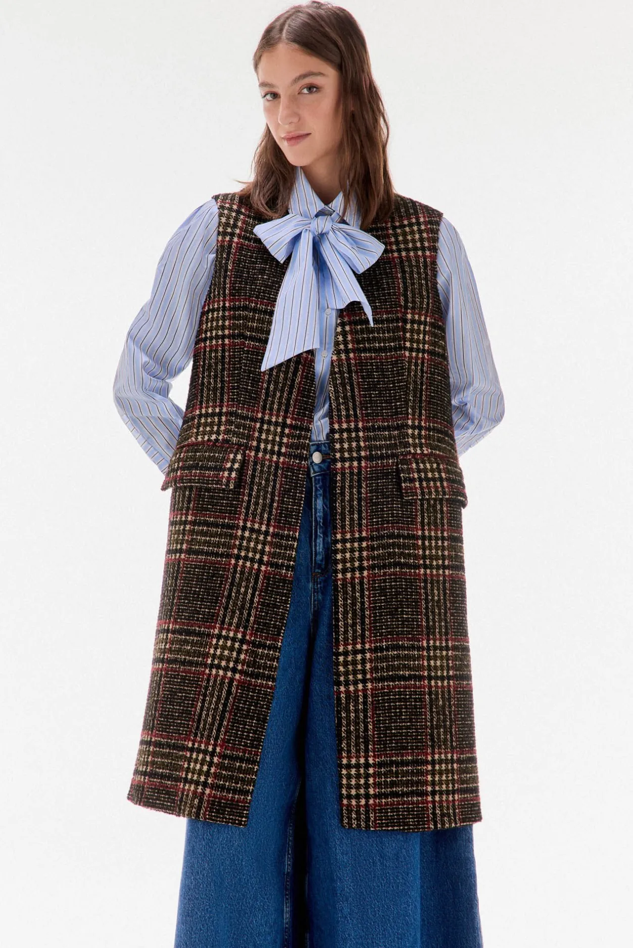 TFP by Tamara Falcó Chaleco de cuadros Marrón Best