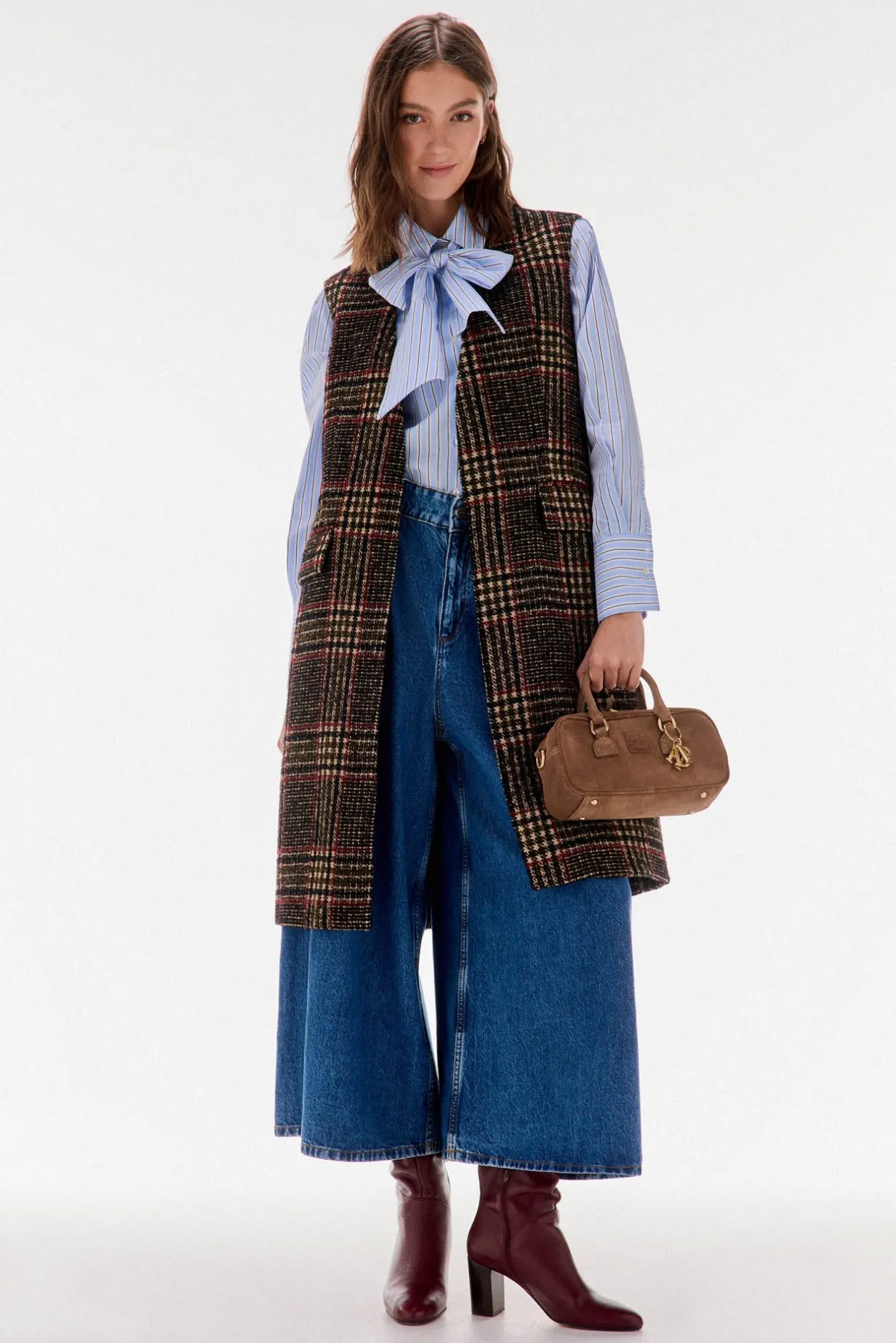 TFP by Tamara Falcó Chaleco de cuadros Marrón Best