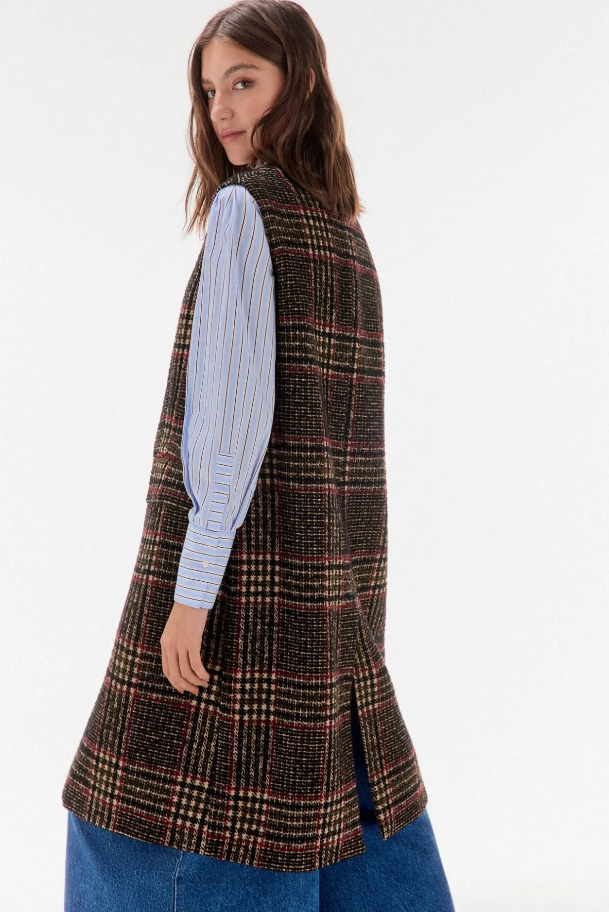 TFP by Tamara Falcó Chaleco de cuadros Marrón Best