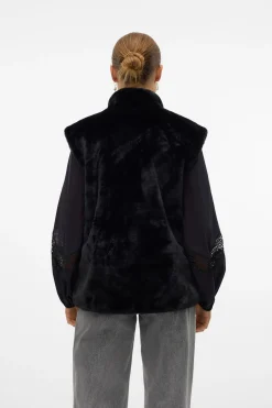Vero Moda Chaleco de pelo cuello alto Negro Best