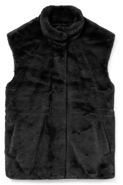 Vero Moda Chaleco de pelo cuello alto Negro Best