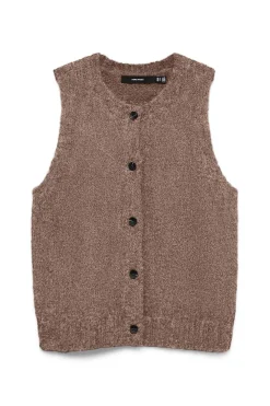 Vero Moda Chaleco de punto Marr&oacute;n New