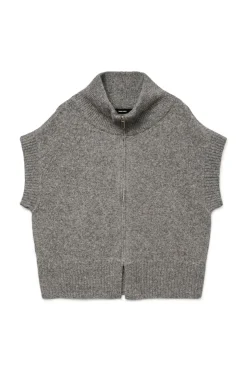 Vero Moda Chaleco de punto cuello alto Gris Online