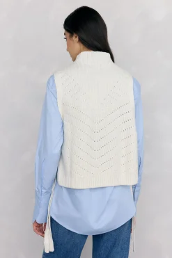 Pedro del Hierro Chaleco de punto lazada Crudo Outlet