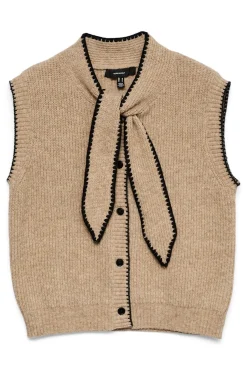 Vero Moda Chaleco de punto lazada Marr&oacute;n Hot