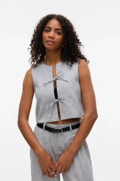 Vero Moda Chaleco de Tweed Gris Hot