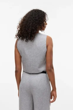 Vero Moda Chaleco de Tweed Gris Hot