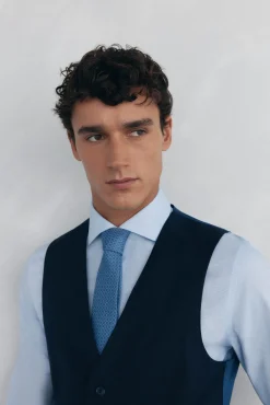 Pedro del Hierro Chaleco estructura blue back tailored fit Azul New