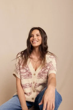 Slowlove Chaleco jacquard Marfil