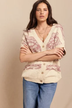 Slowlove Chaleco jacquard Marfil